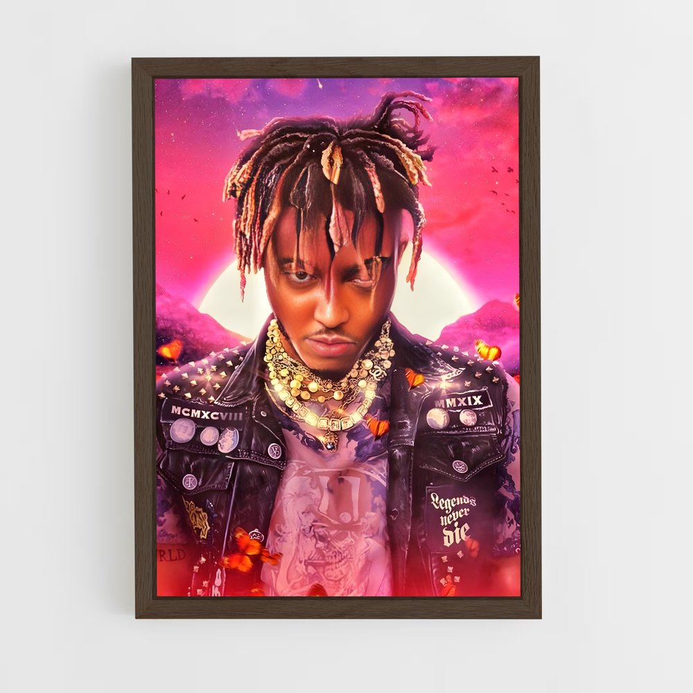 juice-wrld-1 cadre Bois foncé