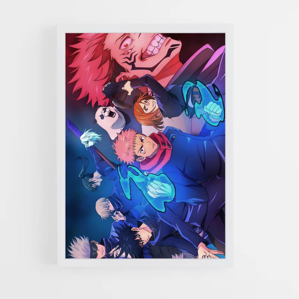 Poster Jujutsu Kaisen-gevecht