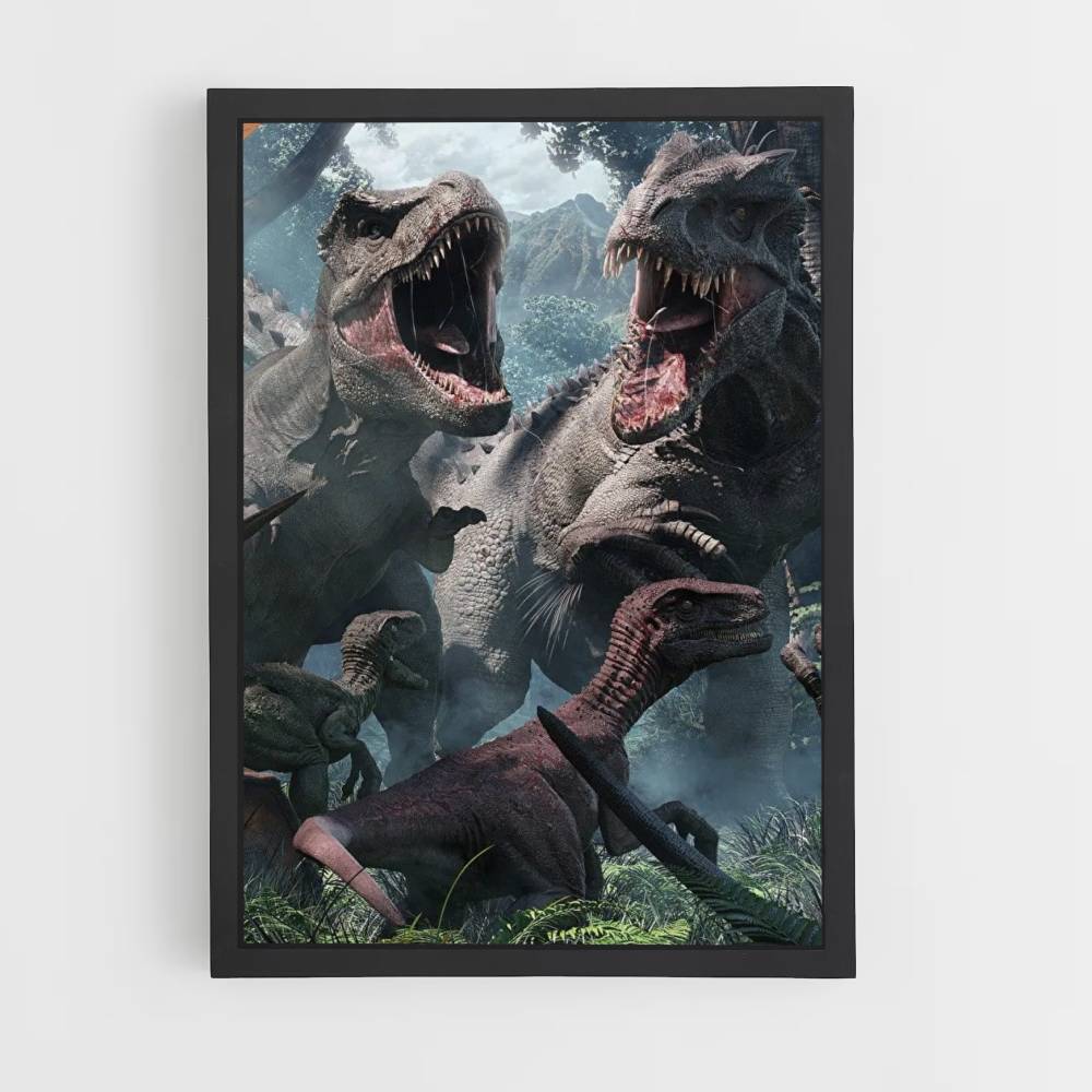 Dinosaurus gevecht poster