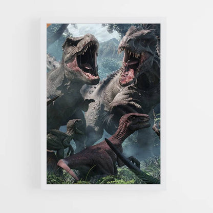 Dinosaurus gevecht poster