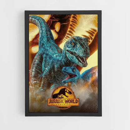 Raptor blauwe poster