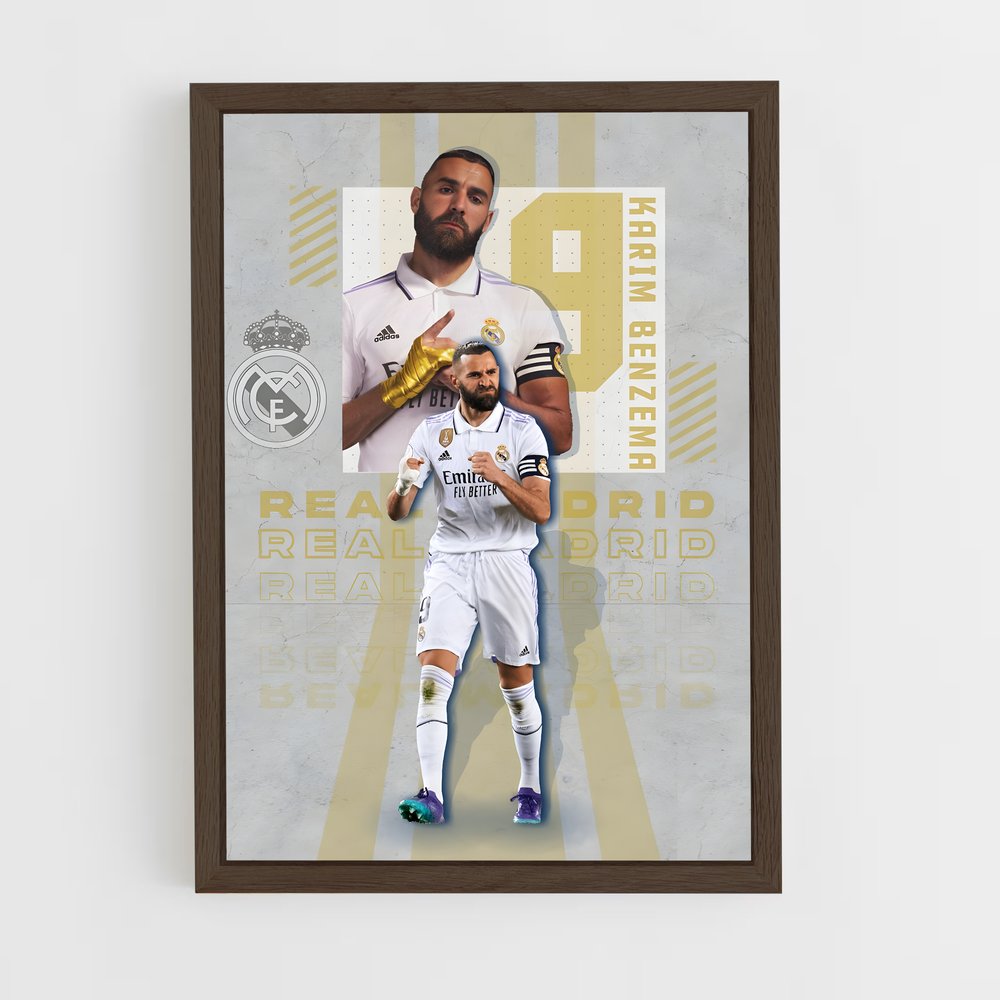 karim-benzema-5 cadre Bois foncé