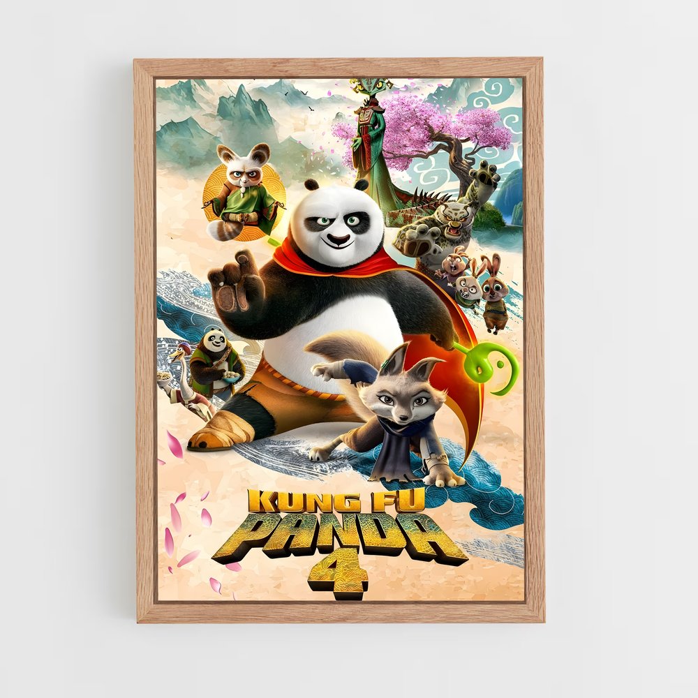 kung-fu-panda-4 cadre Bois clair