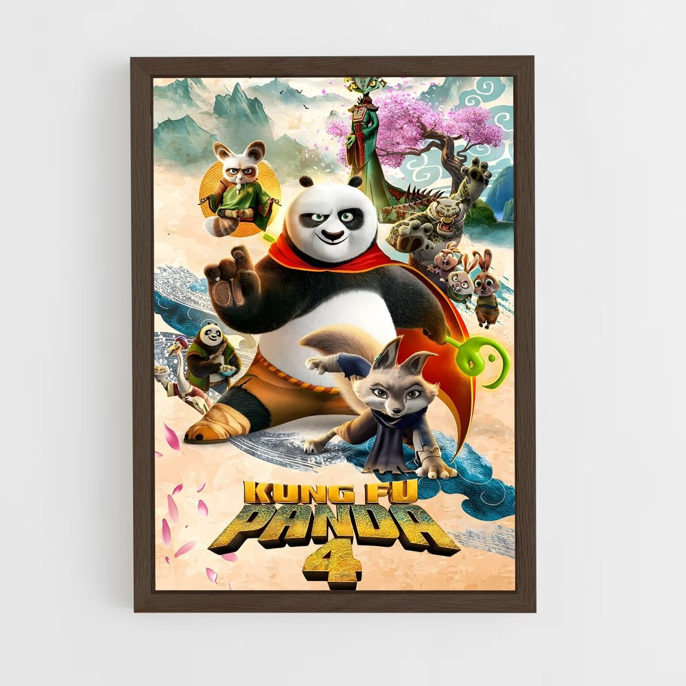 kung-fu-panda-4 cadre Bois foncé
