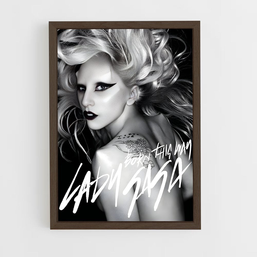lady-gaga-2 cadre Bois foncé