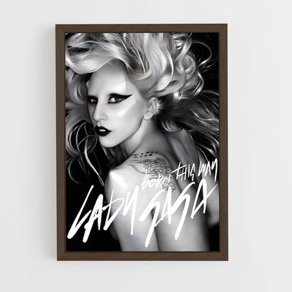 lady-gaga-2 cadre Bois foncé