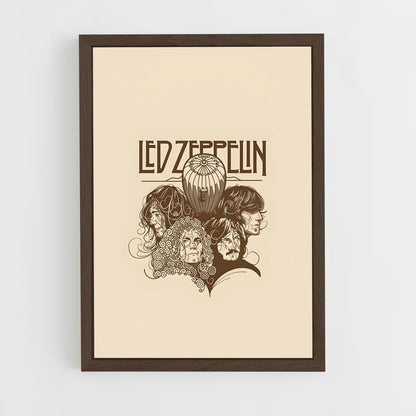 led-zeppelin-3 cadre Bois foncé