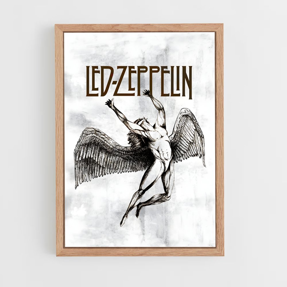led-zeppelin-4 cadre Bois clair