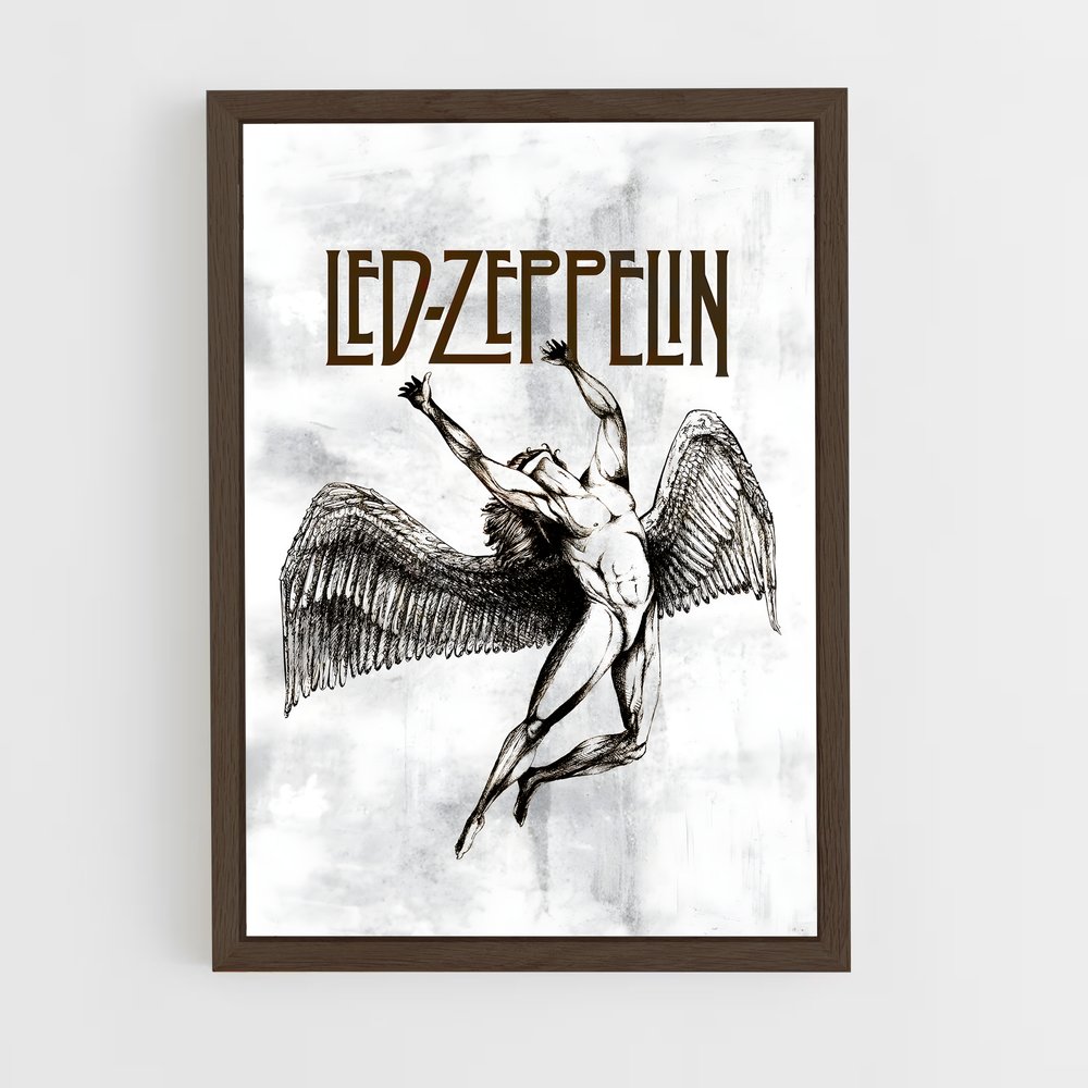 led-zeppelin-4 cadre Bois foncé