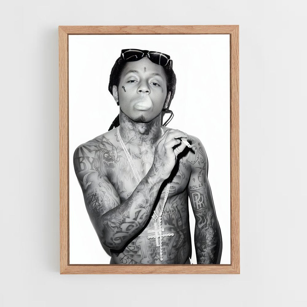 lil-wayne-1 cadre Bois clair