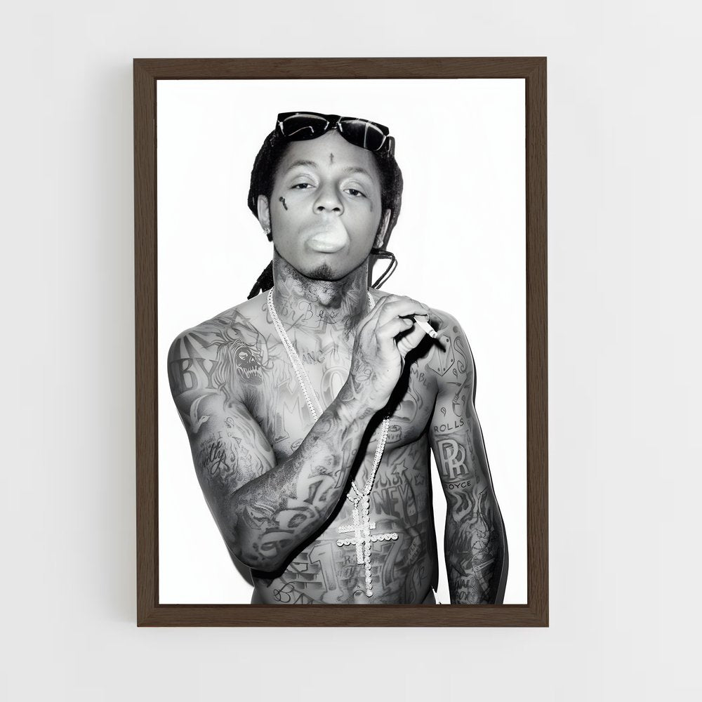 lil-wayne-1 cadre Bois foncé