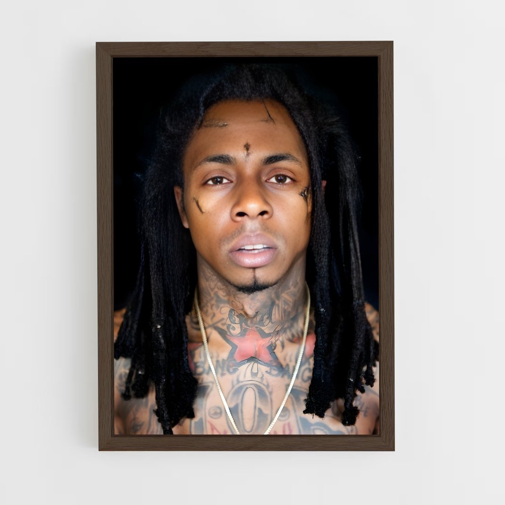 lil-wayne-7 cadre Bois foncé