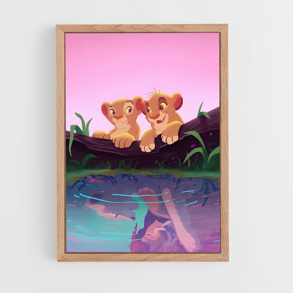 lion-king-1 cadre Bois clair