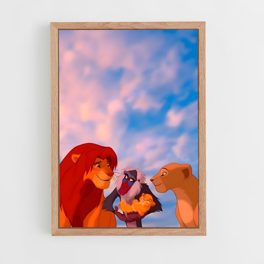 lion-king-8 cadre Bois clair