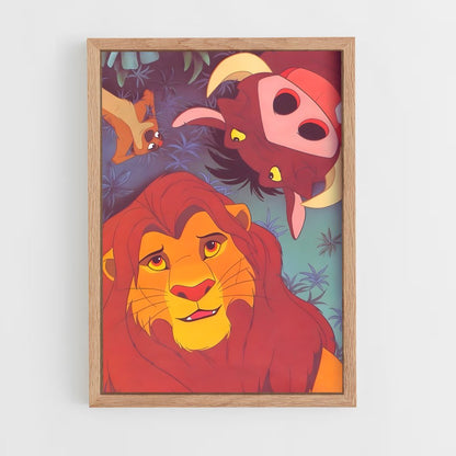 lion-king-9 cadre Bois clair
