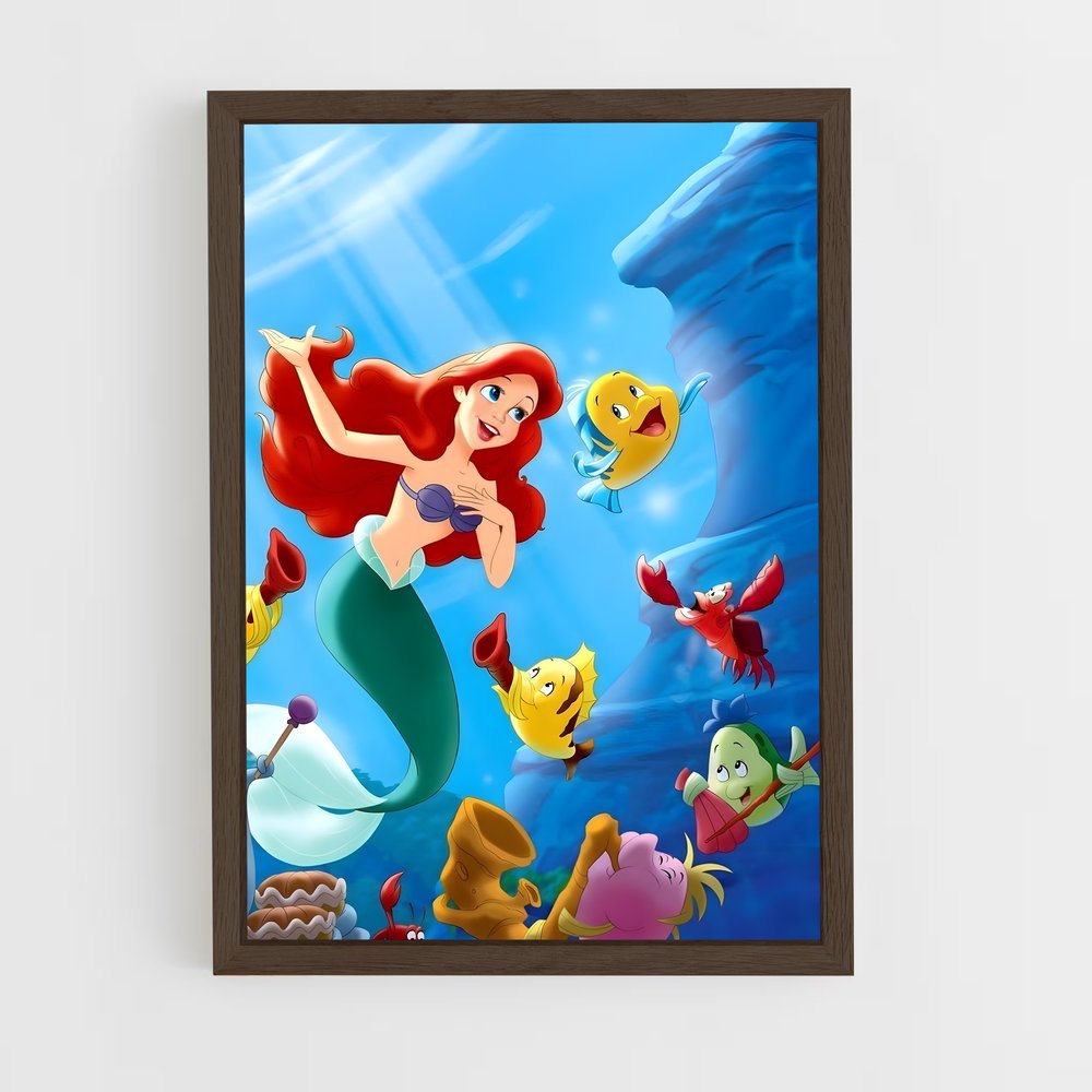 little-mermaid-2 cadre Bois foncé