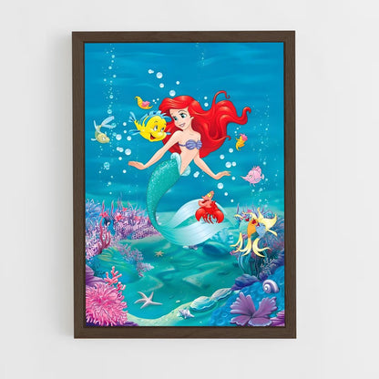 little-mermaid-4 cadre Bois foncé