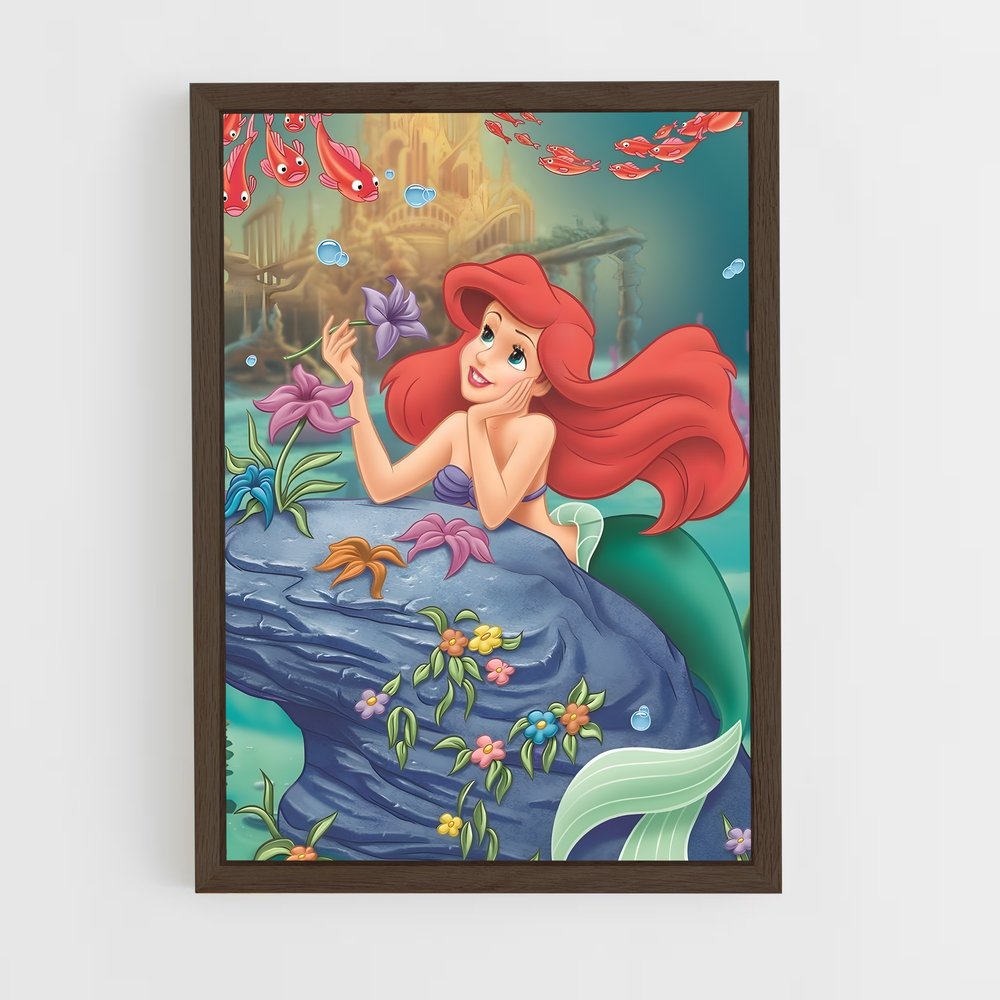 little-mermaid-5 cadre Bois foncé