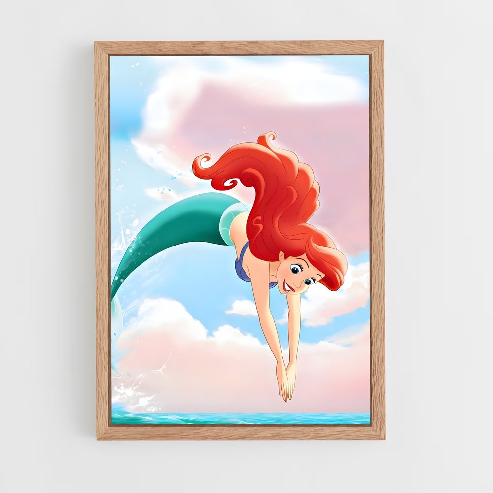 little-mermaid-6 cadre Bois clair