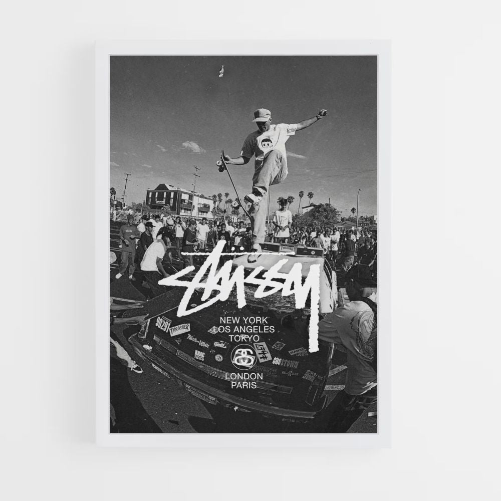 Poster Stussy Zwart en Wit