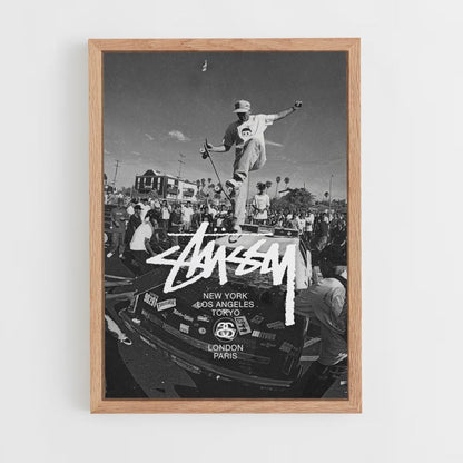 Poster Stussy Zwart en Wit