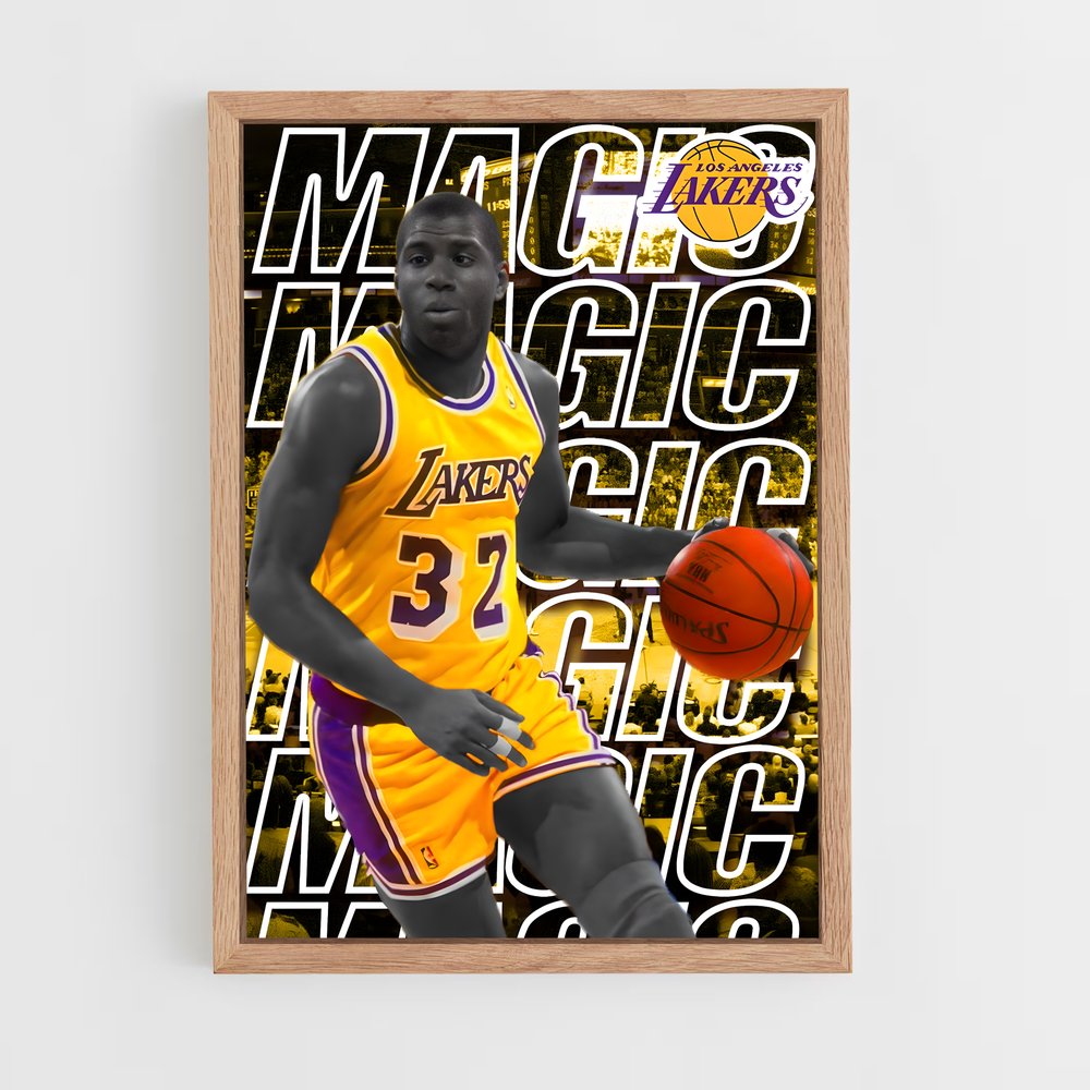 magic-johnson-13 cadre Bois clair