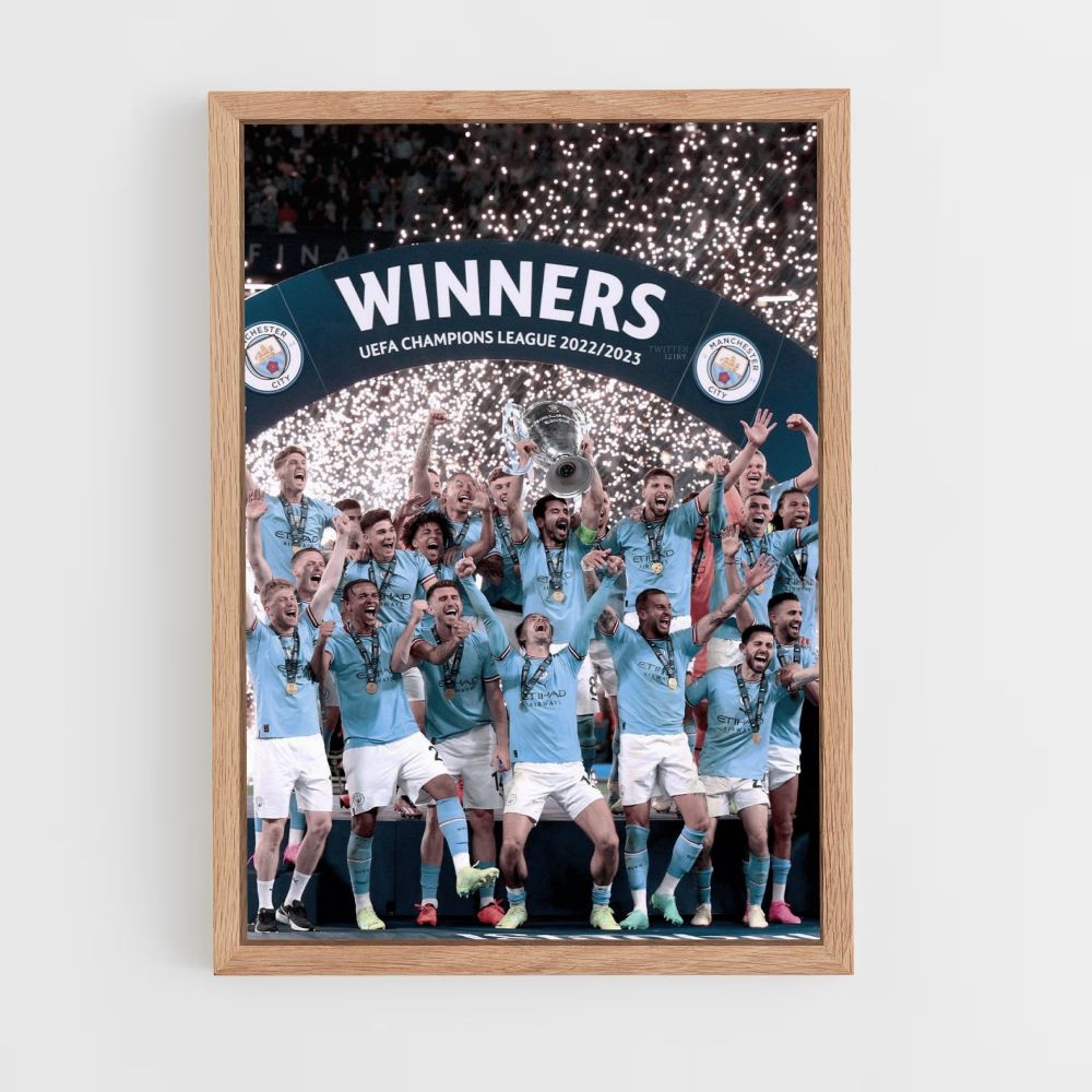 Poster voor de viering van Manchester City