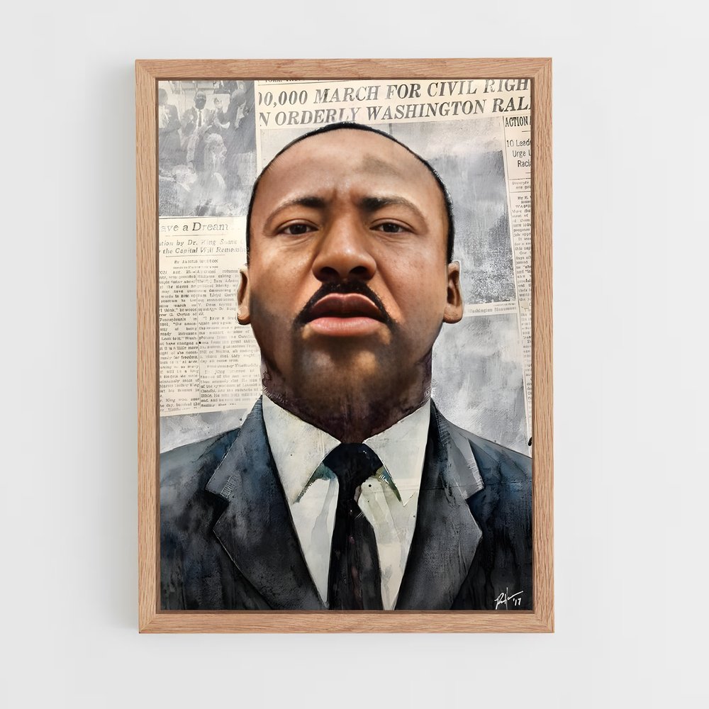 martin-luther-king-5 cadre Bois clair