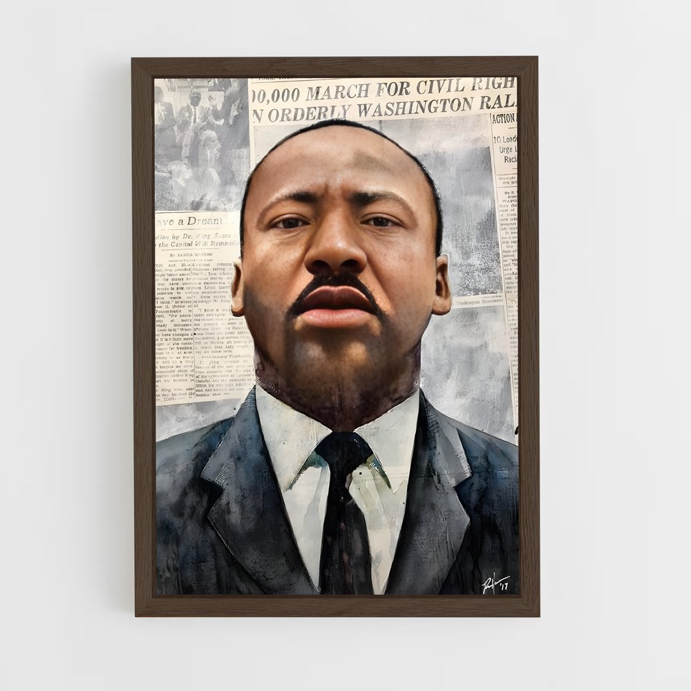 martin-luther-king-5 cadre Bois foncé