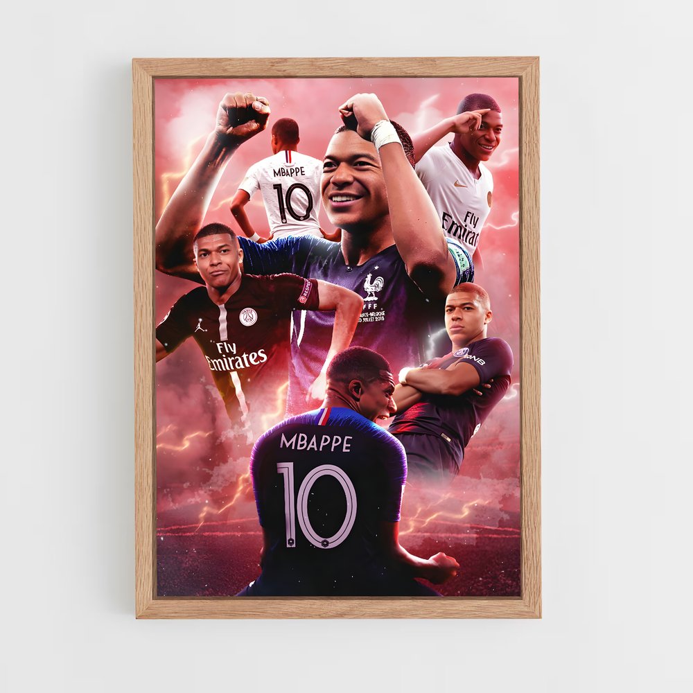 mbappe-4 cadre Bois clair