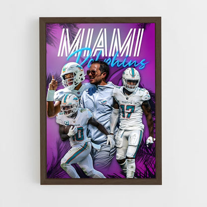 miami-dolphins-14 cadre Bois foncé