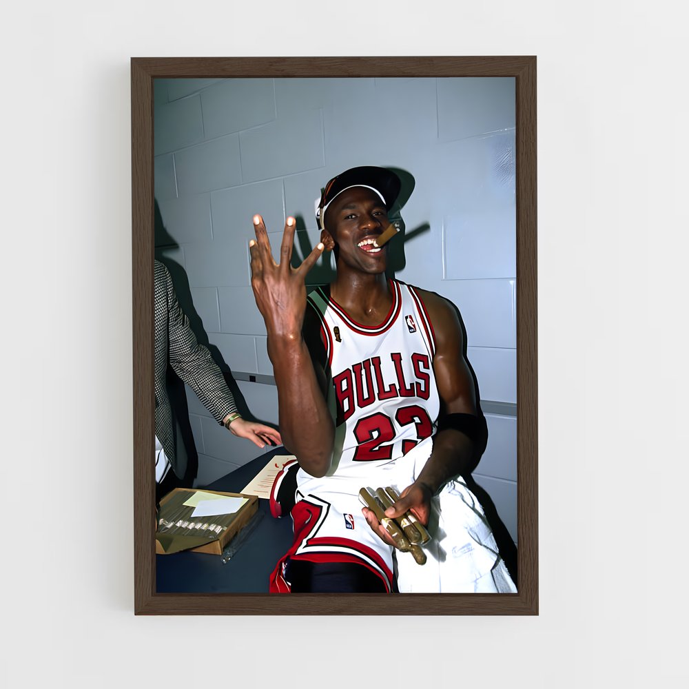 michael-jordan-4 cadre Bois foncé