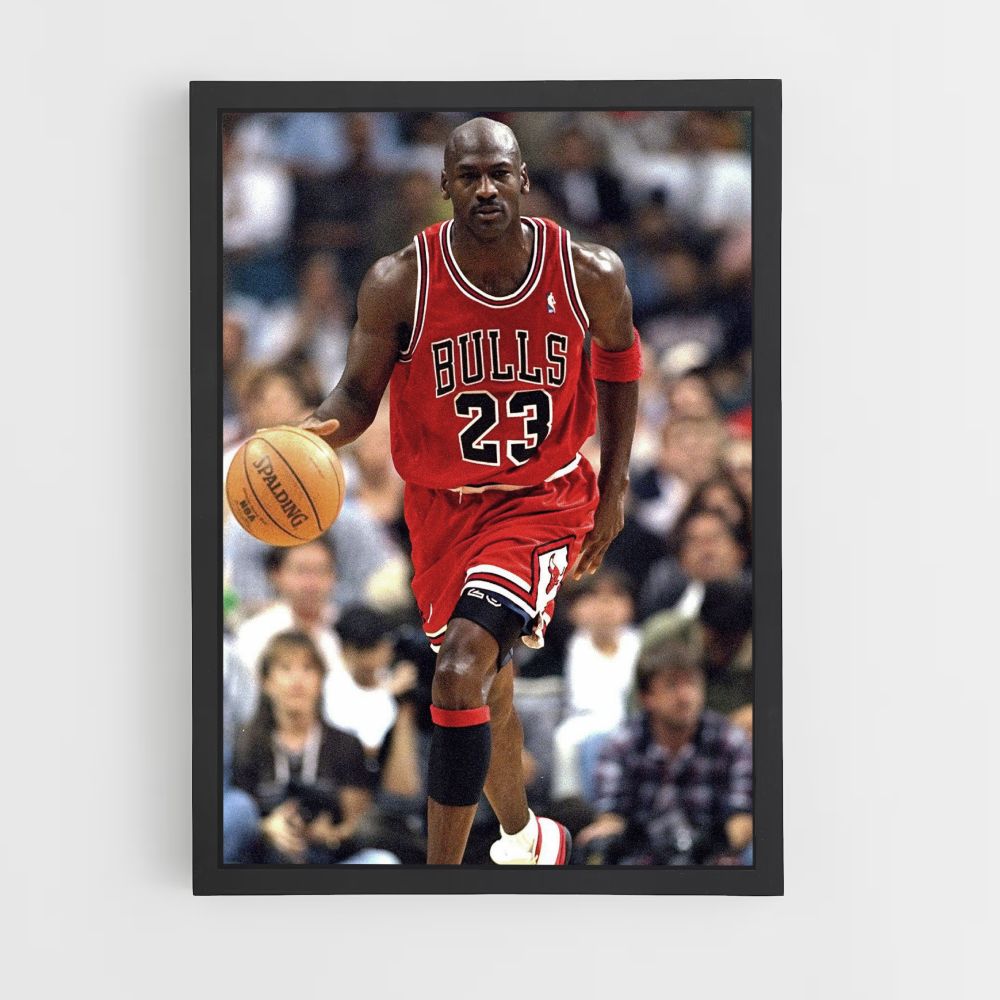 Poster Michael Jordan dribbelt