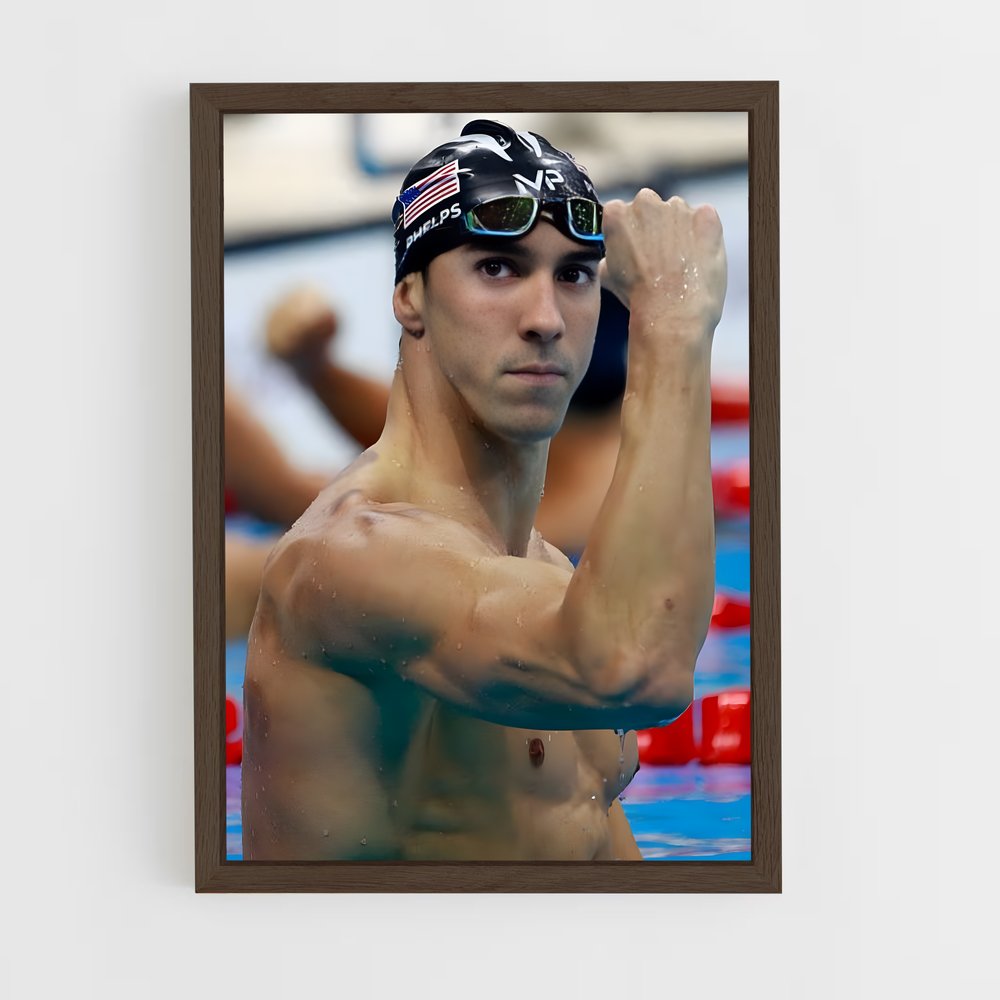 michael-phelps-4 cadre Bois foncé