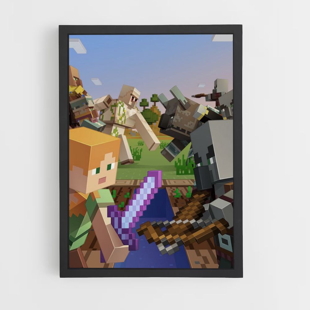 Poster Minecraft-gevecht