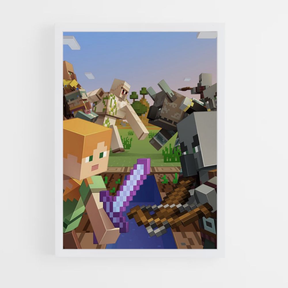 Poster Minecraft-gevecht