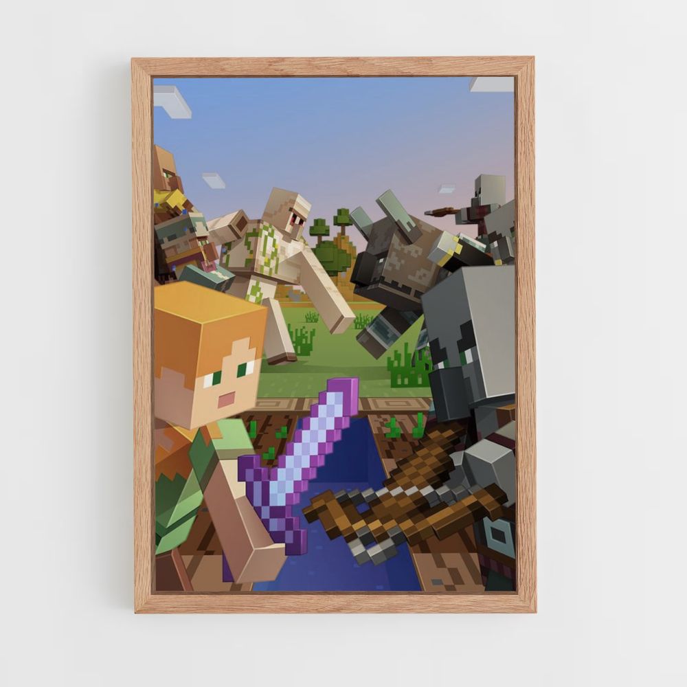 Poster Minecraft-gevecht