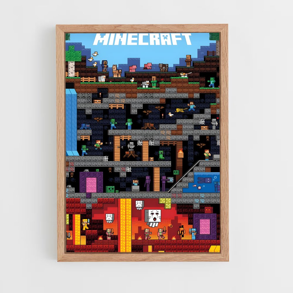 minecraft-5 cadre Bois clair