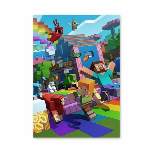 Poster Minecraft Regenboog