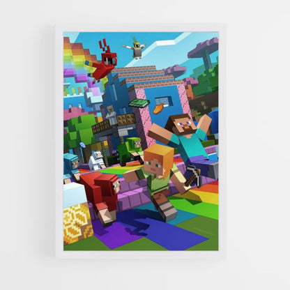 Poster Minecraft Regenboog