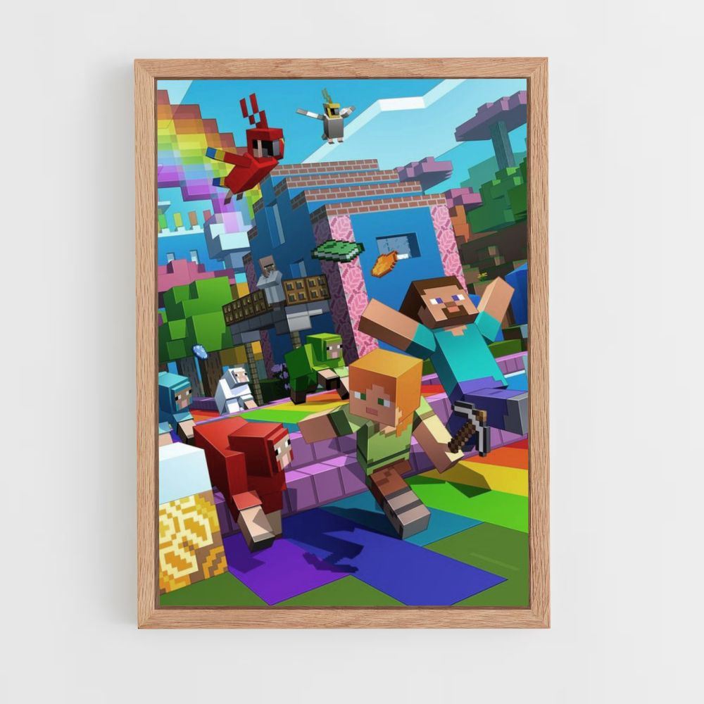 Poster Minecraft Regenboog