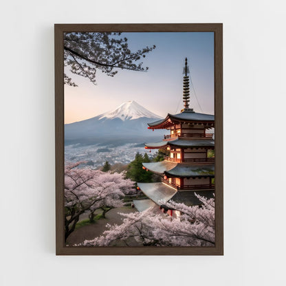 mount-fuji-9 cadre Bois foncé