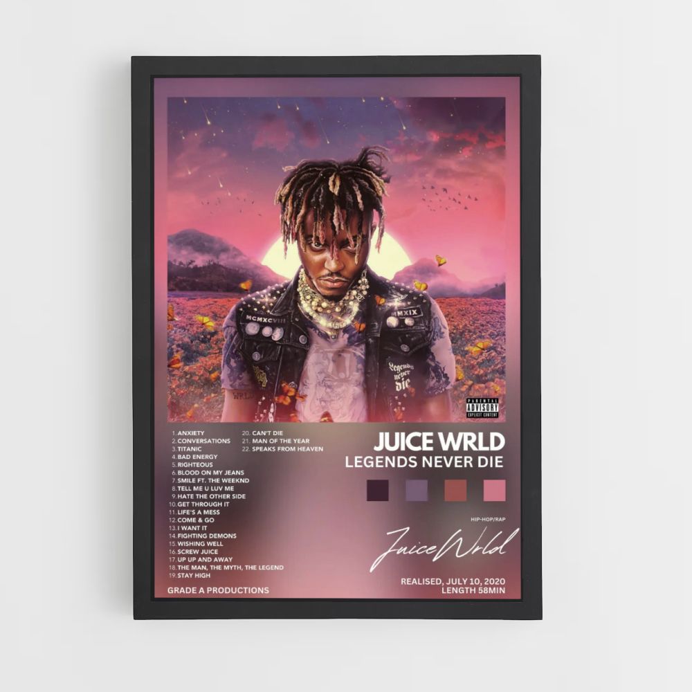 Poster Juice Wrld-legendes sterven nooit