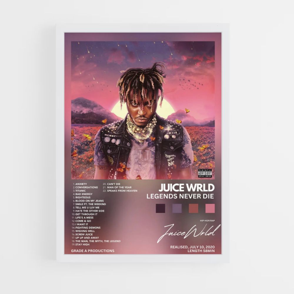 Poster Juice Wrld-legendes sterven nooit