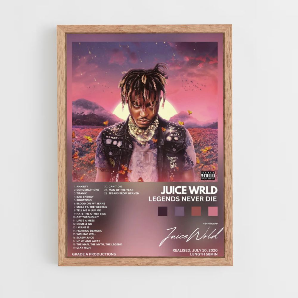 Poster Juice Wrld-legendes sterven nooit