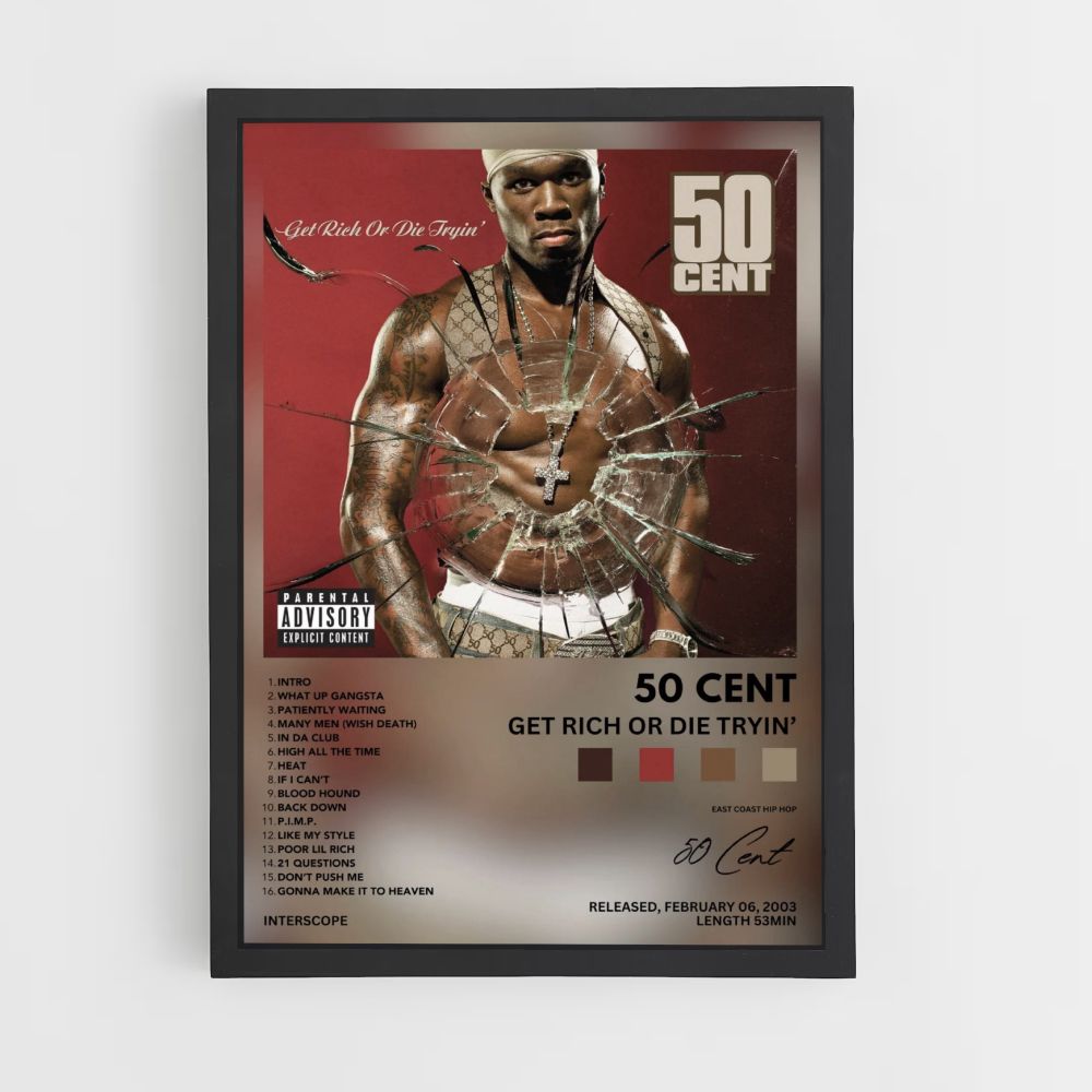 Poster 50cent Word rijk of sterf Tryin