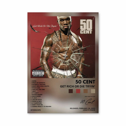 Poster 50cent Word rijk of sterf Tryin