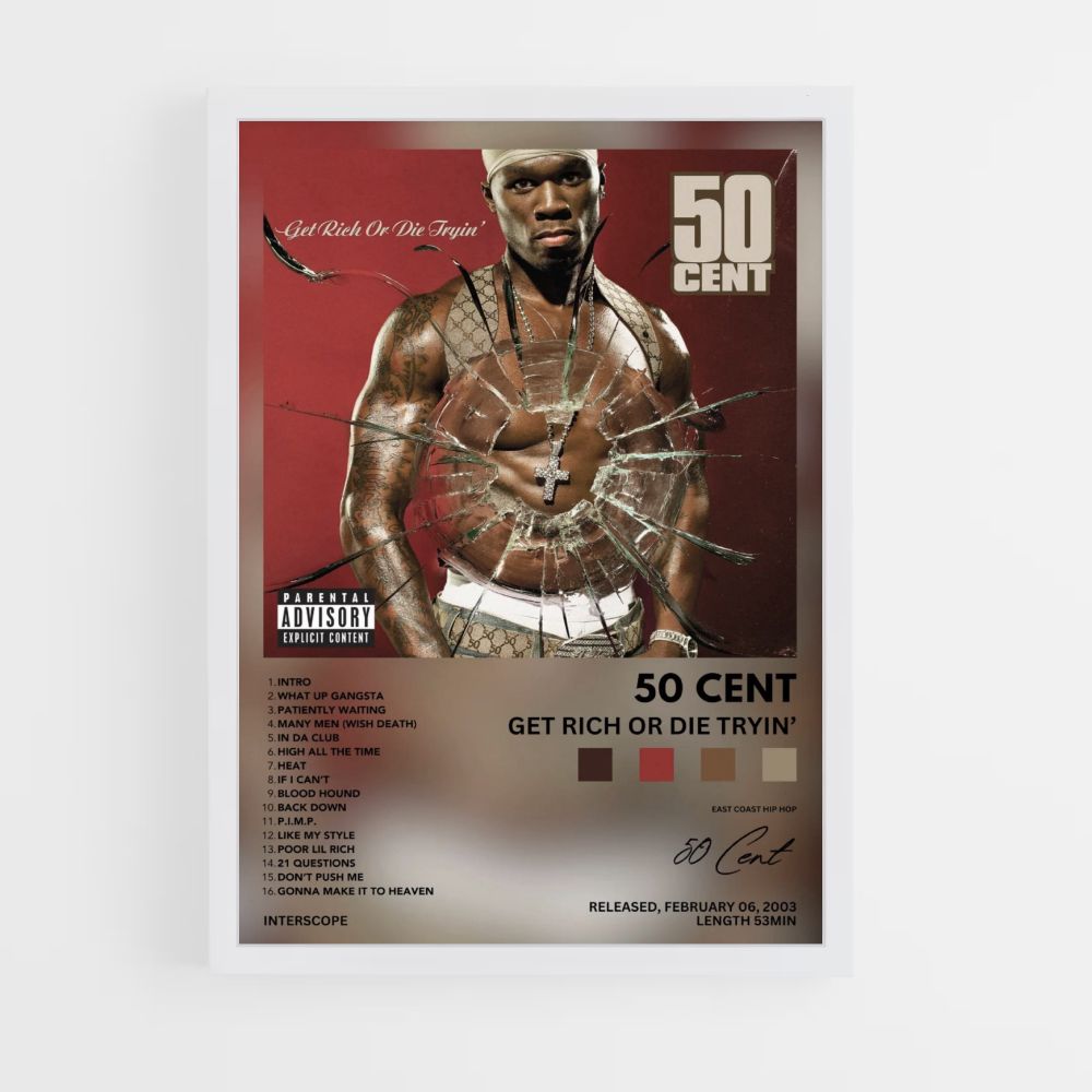 Poster 50cent Word rijk of sterf Tryin