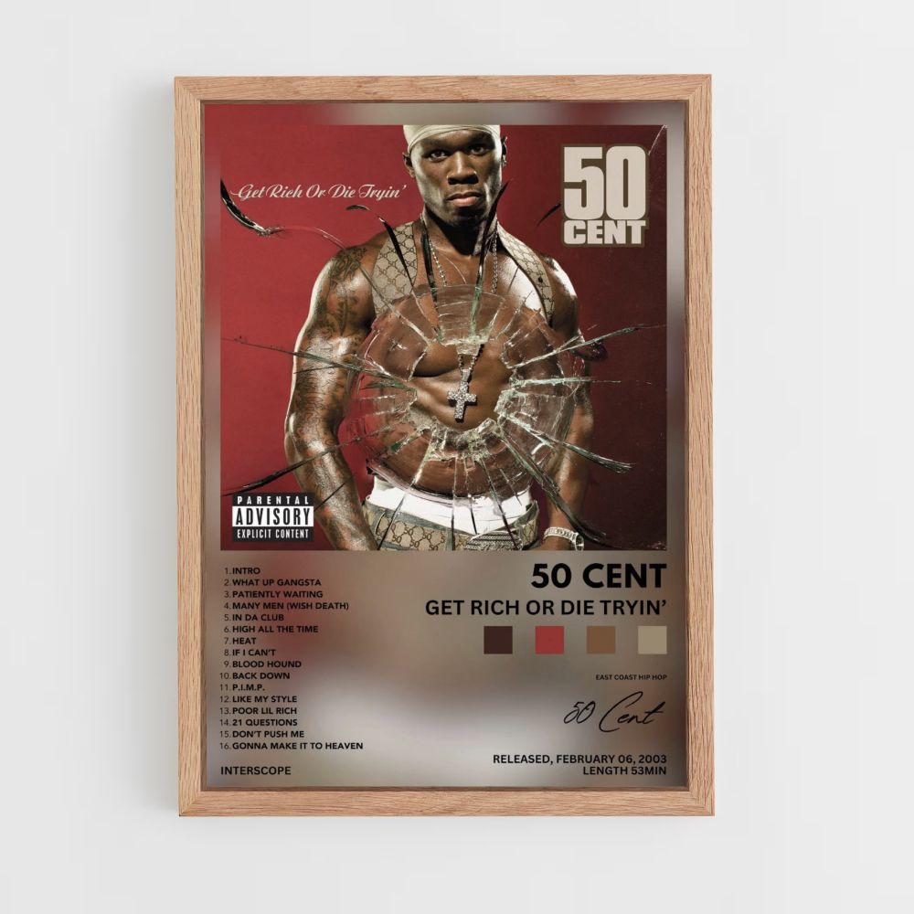 Poster 50cent Word rijk of sterf Tryin