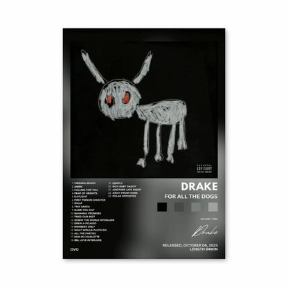 Poster Drake voor alle honden